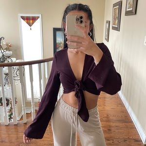 Dark purple tie top